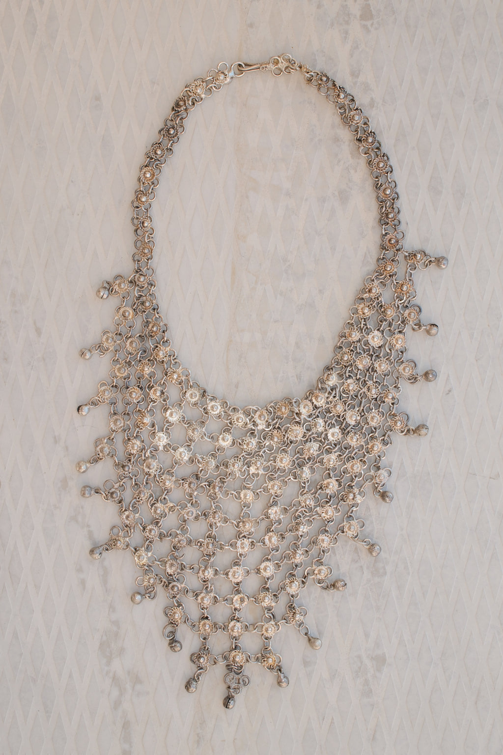 Yemenite filigree silver necklace