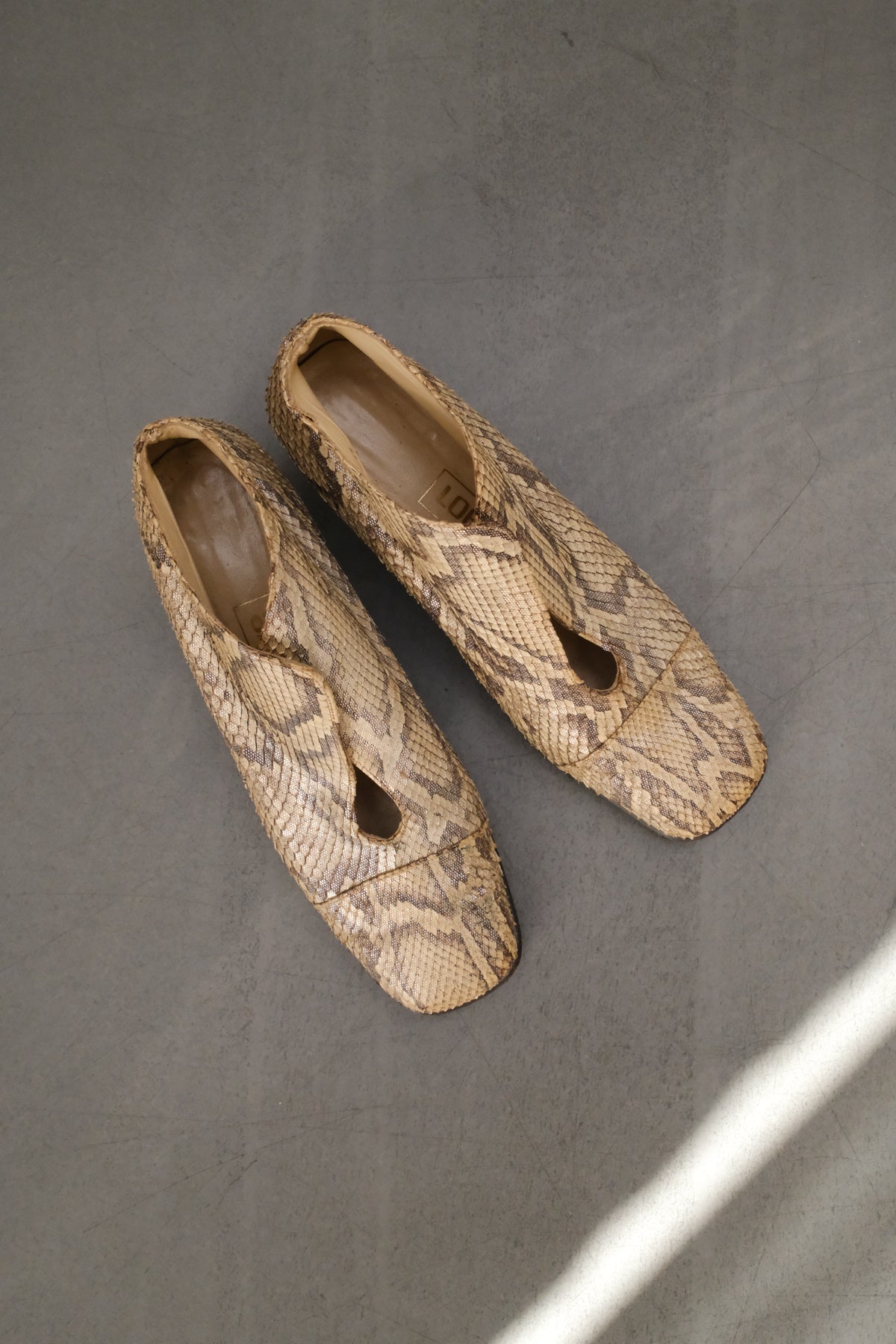 Loewe python loafers 1960s (price upon request)